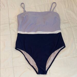 NWT - Cupshe - Navy & Purple Colorblock One-Piece Swimsuit